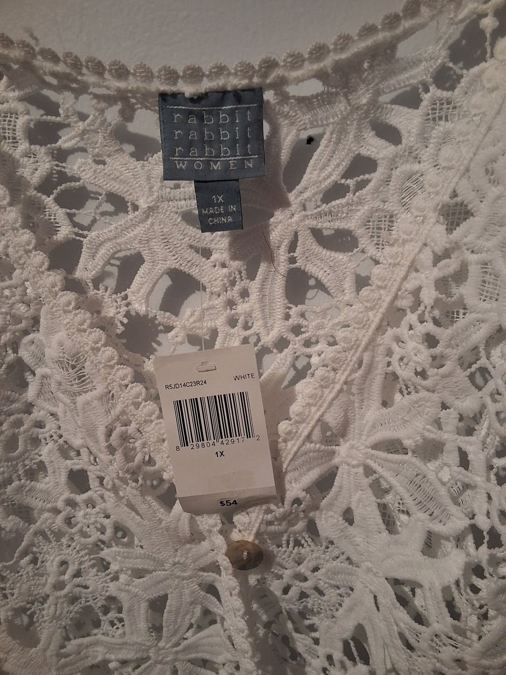 Rabbit Rabbit Rabbit White Crocheted Lace Tunic - Picture 2 of 5